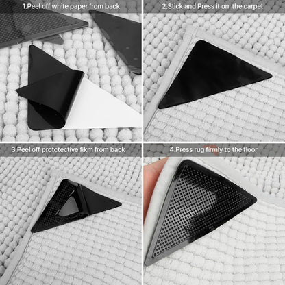 Non Slip Rug Gripper for Hardwood Floor Carpet Area Rugs Tile Rug Pad Carpet Tape Grippers 8 Pcs