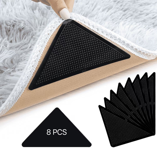 Non Slip Rug Gripper for Hardwood Floor Carpet Area Rugs Tile Rug Pad Carpet Tape Grippers 8 Pcs